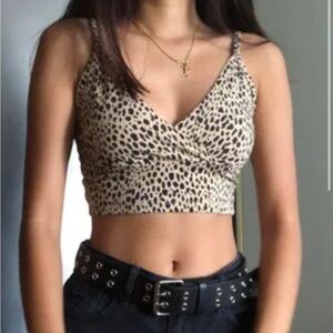 Brandy melville cheetah print cropped tank top